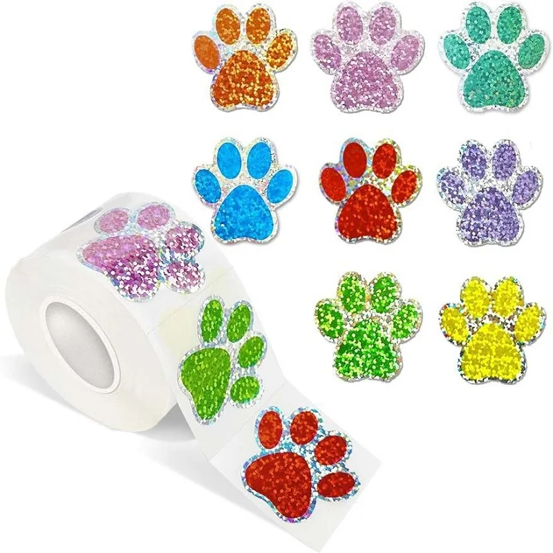 50-500pcs self-adhesive pet claw stickers chart decoration sticker gift business labels