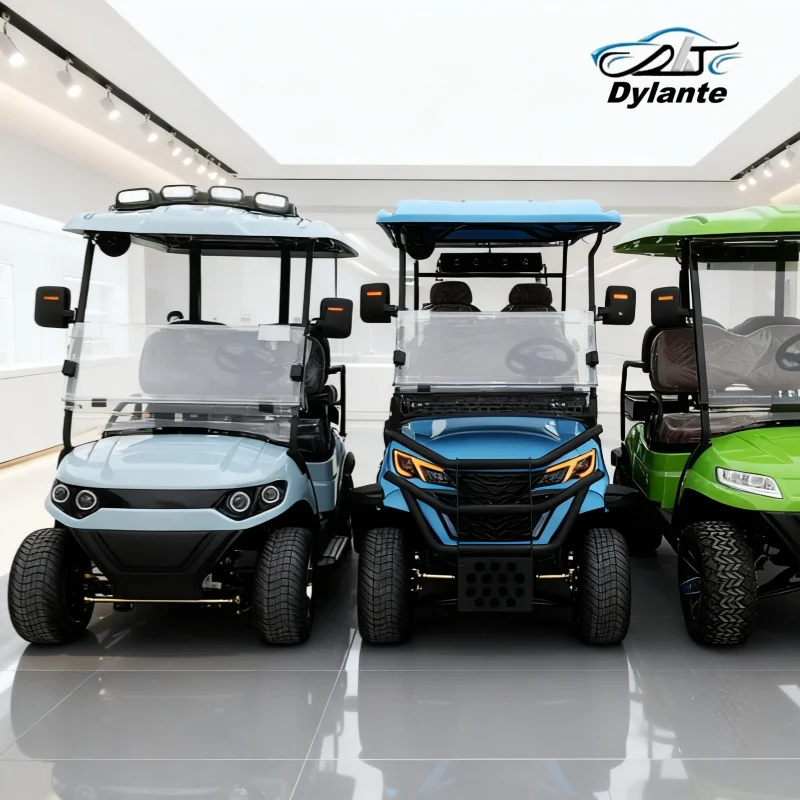 New Luxury 2+2 4 Seater 4 Wheel Electric Trolley 72V Lead-Acid Battery And Lithium Battery Optional Powered Electric Golf Cart