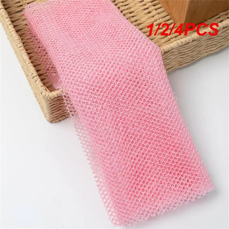 1/2/4PCS African Net Long Bath Net Sponge Exfoliating Shower Body Scrubber Back Scrubber Skin Smoother for Daily Use or Stocking