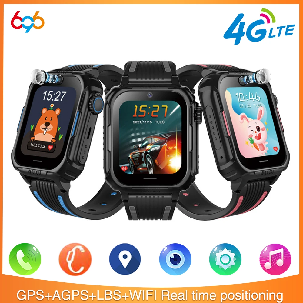 

WIFI GPS LBS Sim Card Smart Watch Geo-fence SOS 2-way Phone Call Voice Text Message Remote Monitor Video Call VOLTE Smartwatch