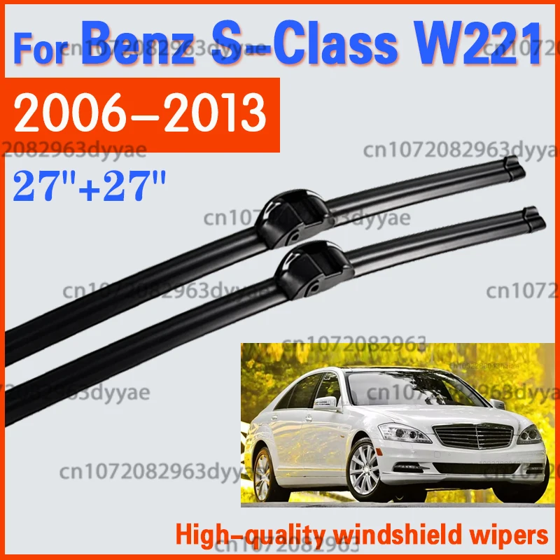 Scheibenwischer LHD Vordere Scheibenwischerblätter für Mercedes Benz S-Klasse W221 2006 - 2013 Windschutzscheiben-Reinigungsbürste 27"+27"
