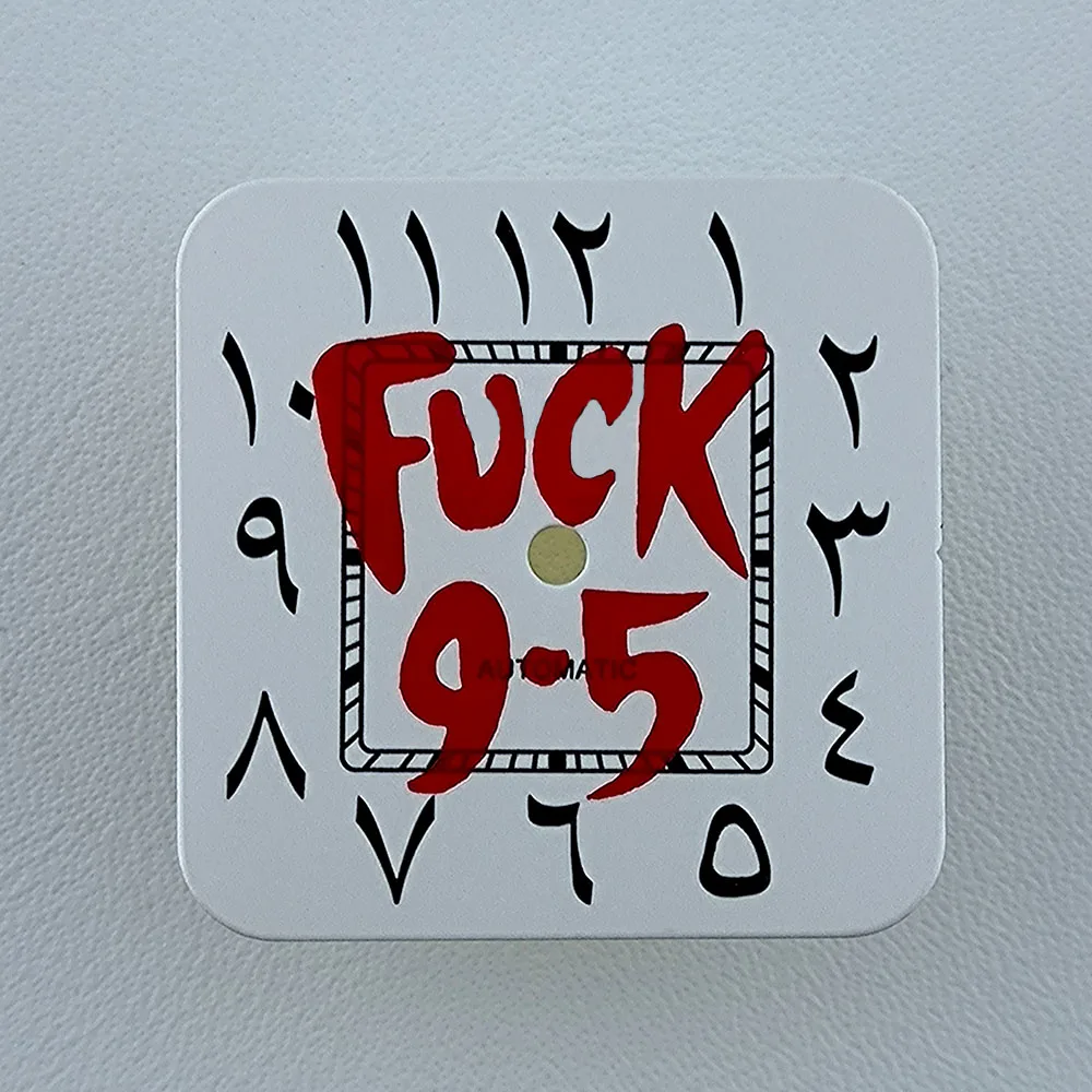 NH35 قرص مربع شعار مخصص الأرقام العربية ساعة رجالية الاتصال الهاتفي تناسب NH35 التاريخ في 6: 00 اكسسوارات ساعة الحركة