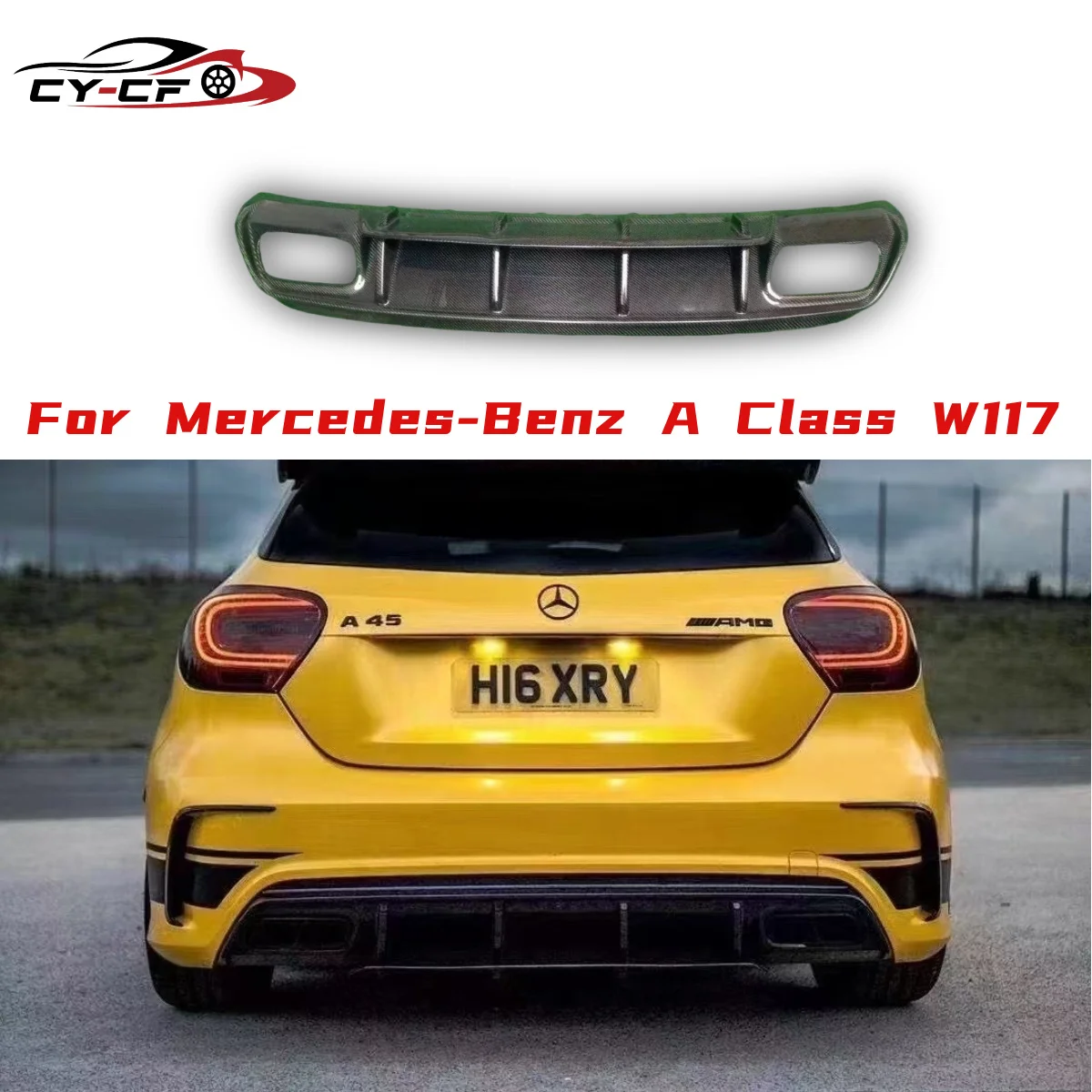 

A45 Rear Diffuser Carbon Fiber Spoilers for Mercedes Benz W176 A45 AMG Bumper 2013-2016