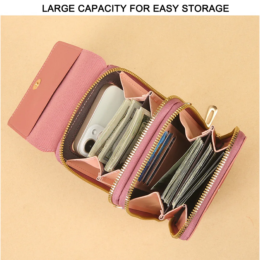 Buylor Soft Leather Women\'s Shoulder Bag Touch Screen Mobile Bags Small Wallets Fashion Handbags Women Crossbody Bag Coin Purse
