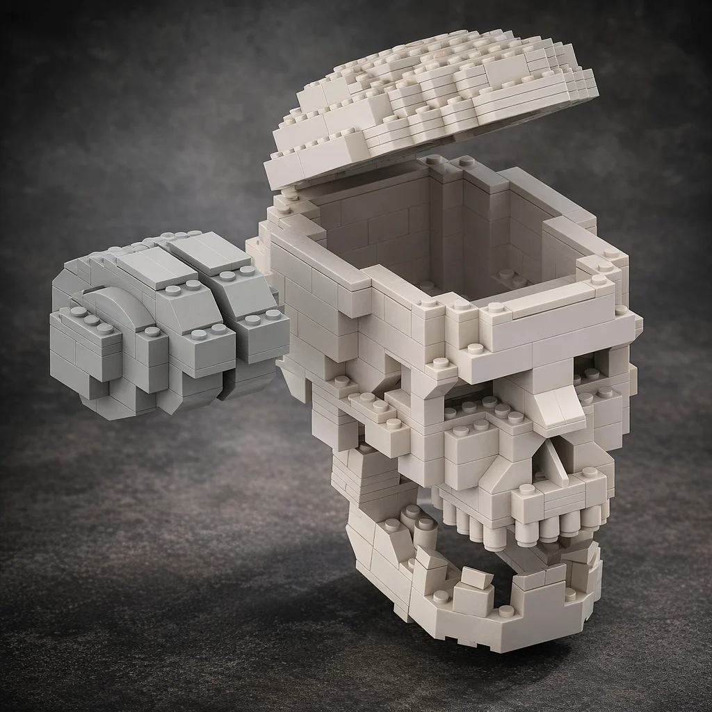 

Конструктор MOC «Голова черепа»: креативная модель скелета из кирпичиков, игрушка для самостоятельной сборки, готический декор для взрослых и детей, коллекционная модель для демонстрации