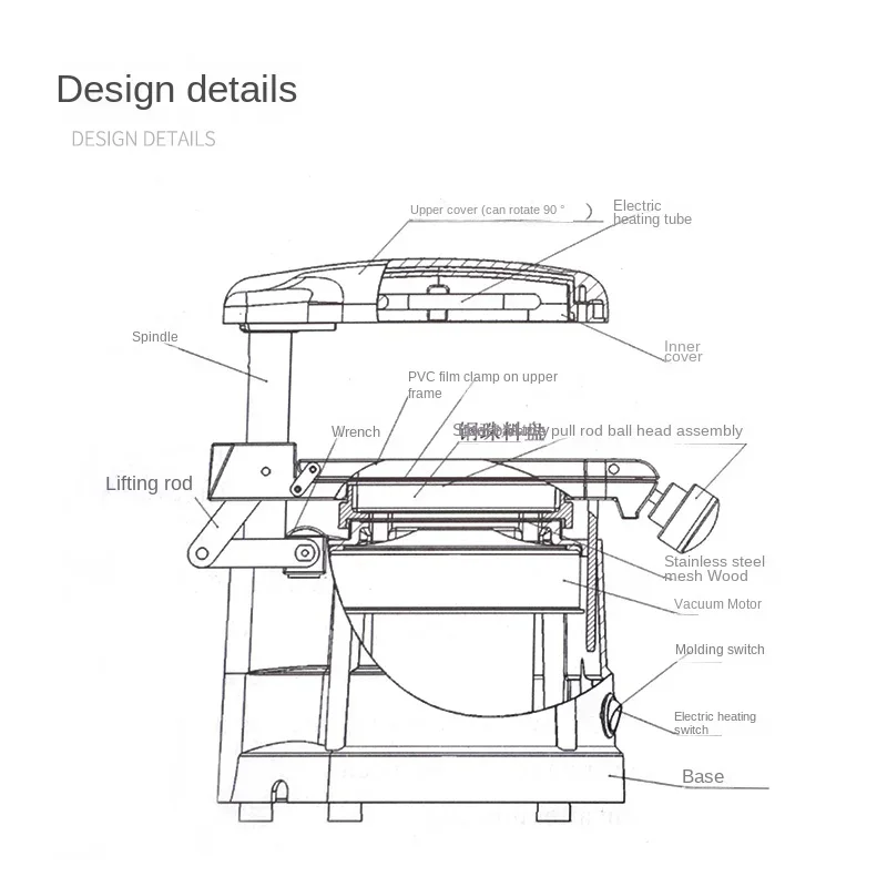 Dental Golden Light Laminating Machine Vacuum Forming Machine Making Orthodontic Retainer Technician Oral Equipment