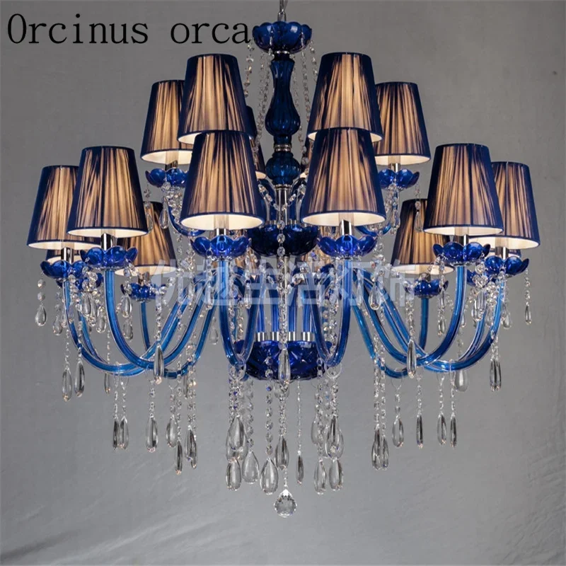 French Blue candles crystal chandeliers hotels clubs living rooms dining rooms glass chandeliers free shipping image 4