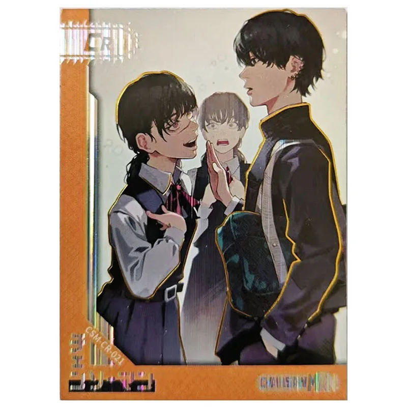 Anime Chainsaw Man Rare CR Collectible Card Power Denji Makima Reze Nayuta Sawatari Akane Yoru Toys for boys Birthday Present