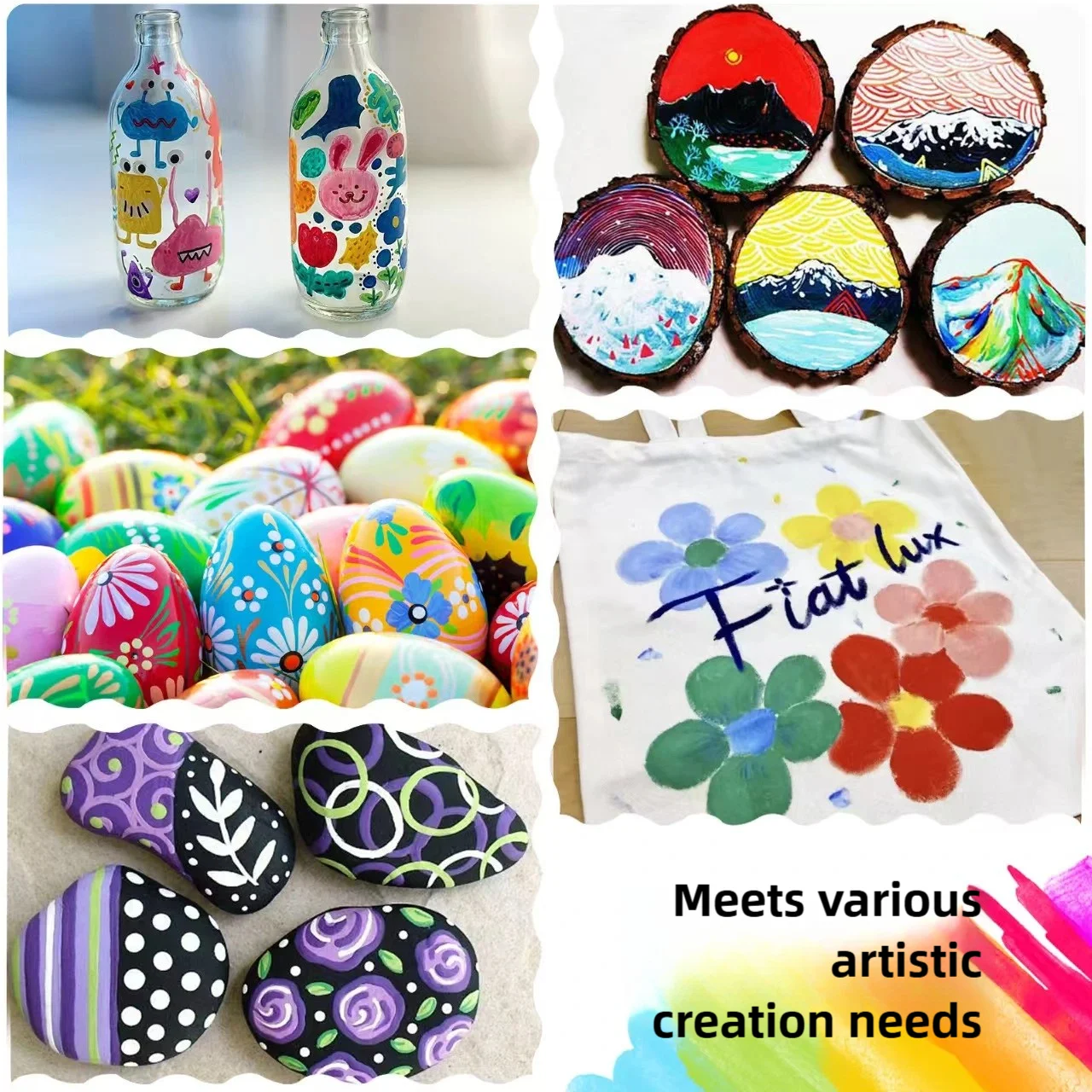100/120 Colors Dual Tips Acrylic Marker for Painting Kids Stone Paint Markers Ceramic Glass Wood DIY Art Stationery School