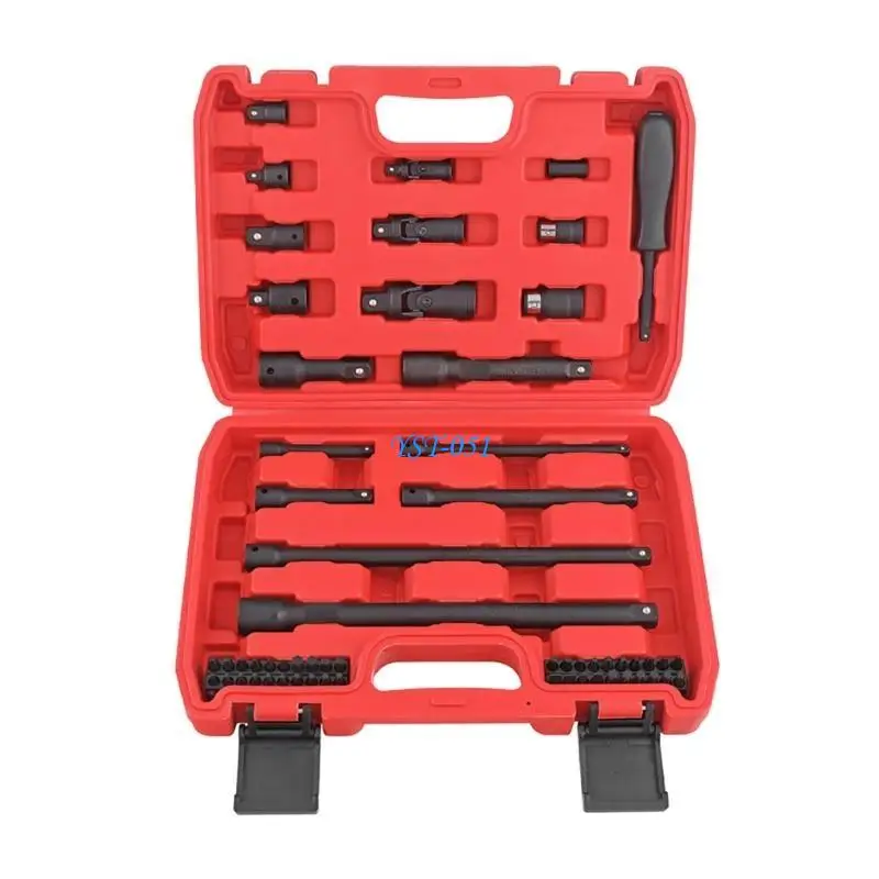 

E15A Essential 59pcs Socket Set 1/4inch 3/8inch 1/2inch Pneumatic Socket Set for Mechanical Workshops & Home Car Maintenance