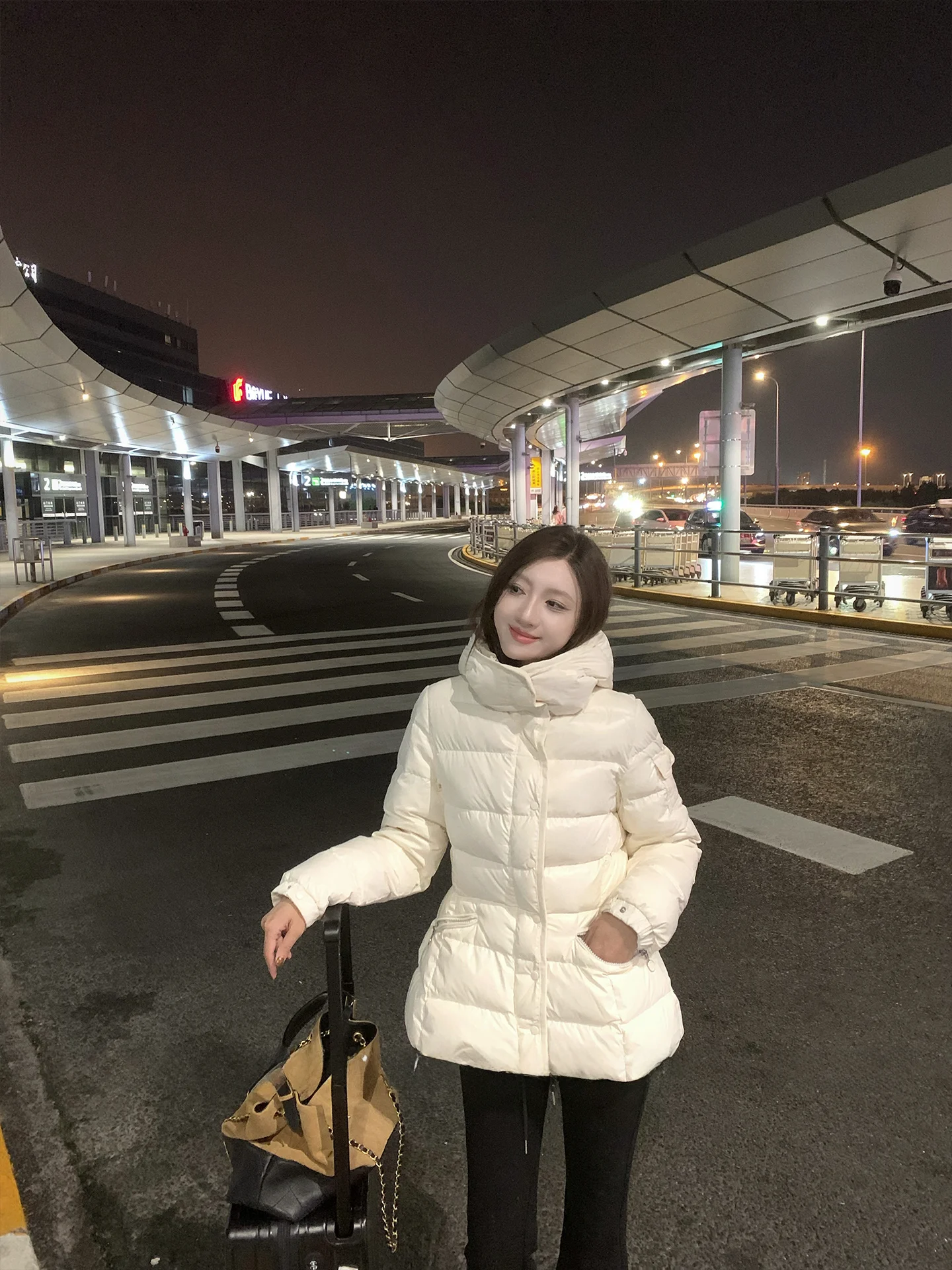 

Tina Fairy "Little Waist" down Jaet Women's Commuter Sle Straight Cut White Du down Filled Warmth Long Sve Zipper Cl...