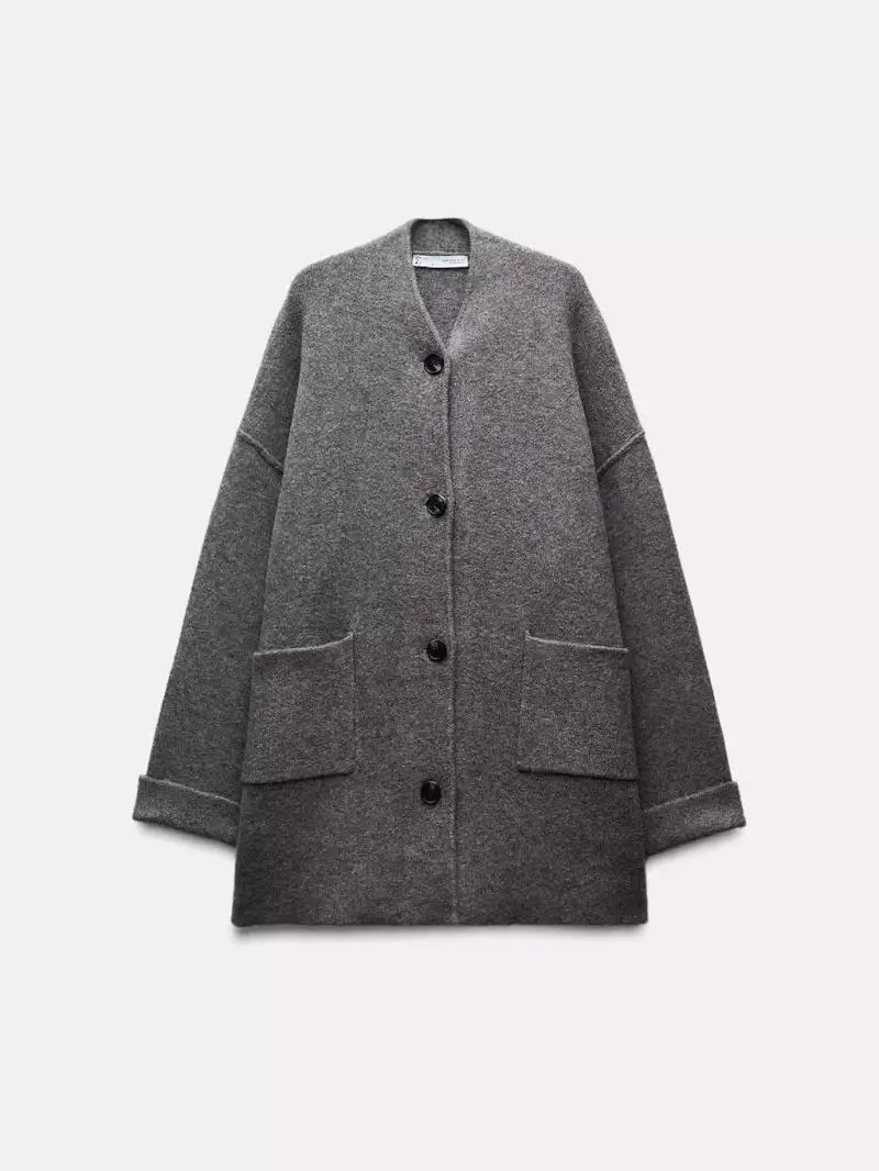 Autumn Winter New Arrival Women's Loose Fit V-Ne Long Sve Knitted Open Cardigan Coat with Patch ket Design 8-24 Year...