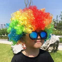 Children Adult Fan Wigs Fun Explosive Headgear for Kids Halloween Children's Day Red-nosed Clown Show Props Baby Party Supplies