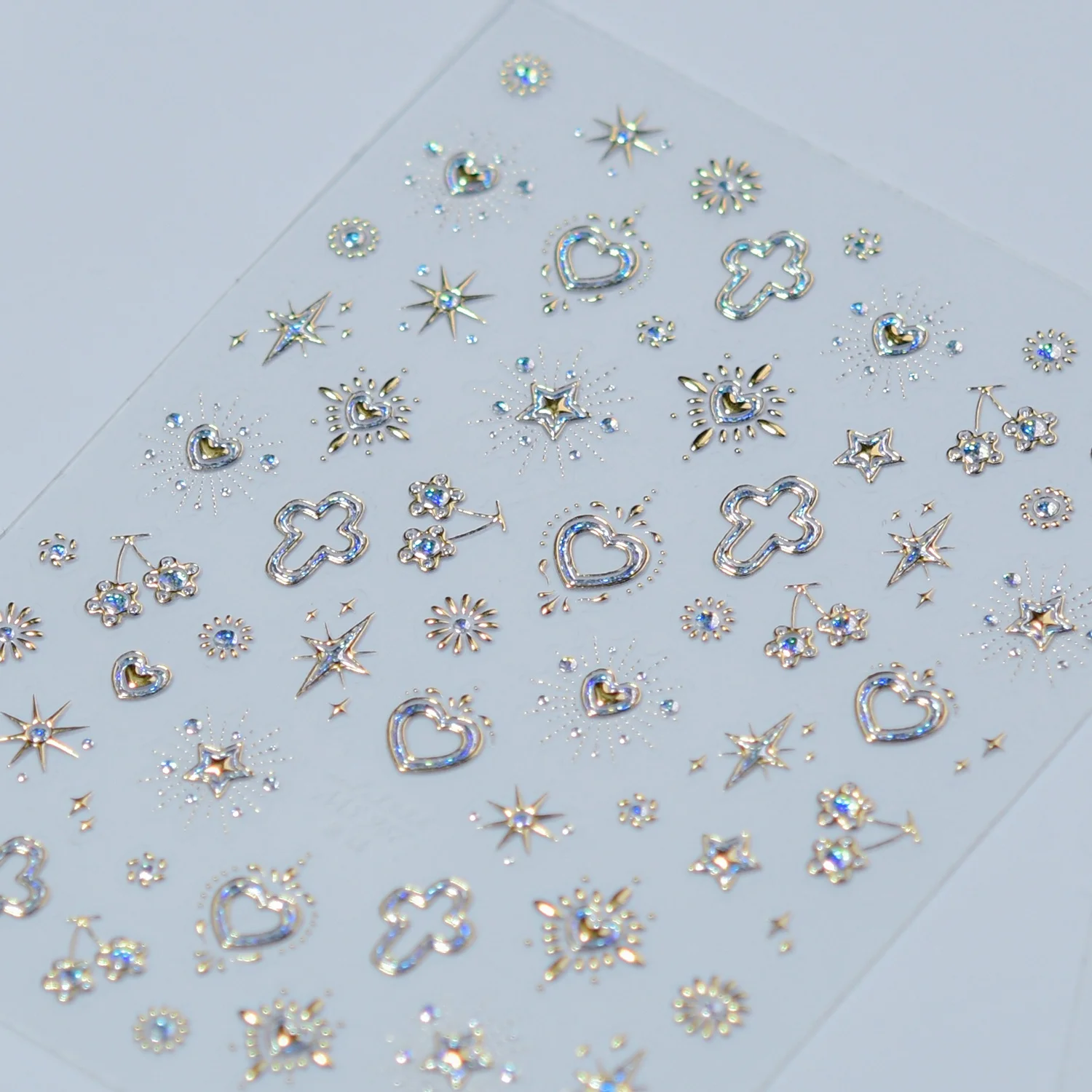 1PCS 5D Embossed Star and Moon Gem Nail Stickers Multiple Colors Heart  Nail Accessories French Gentle Style Premium Nail Parts