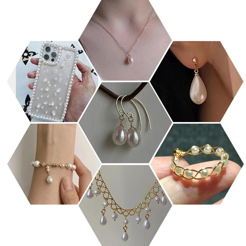 20 teile/los Imitation Teardrop Perle Perlen Charms Anhänger für DIY Schmuck Machen Zubehör Handgemachte Ohrring Armband Halskette – Detail 4