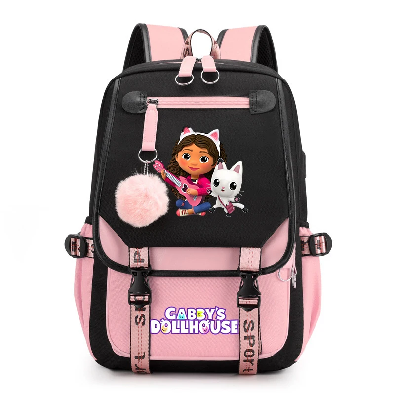 Zaino per casa delle bambole di Gabby dei cartoni animati Zaino per laptop da donna Zaini Kawaii per ragazza Zaino per casa delle bambole di Gabby Zaino con copertina morbida