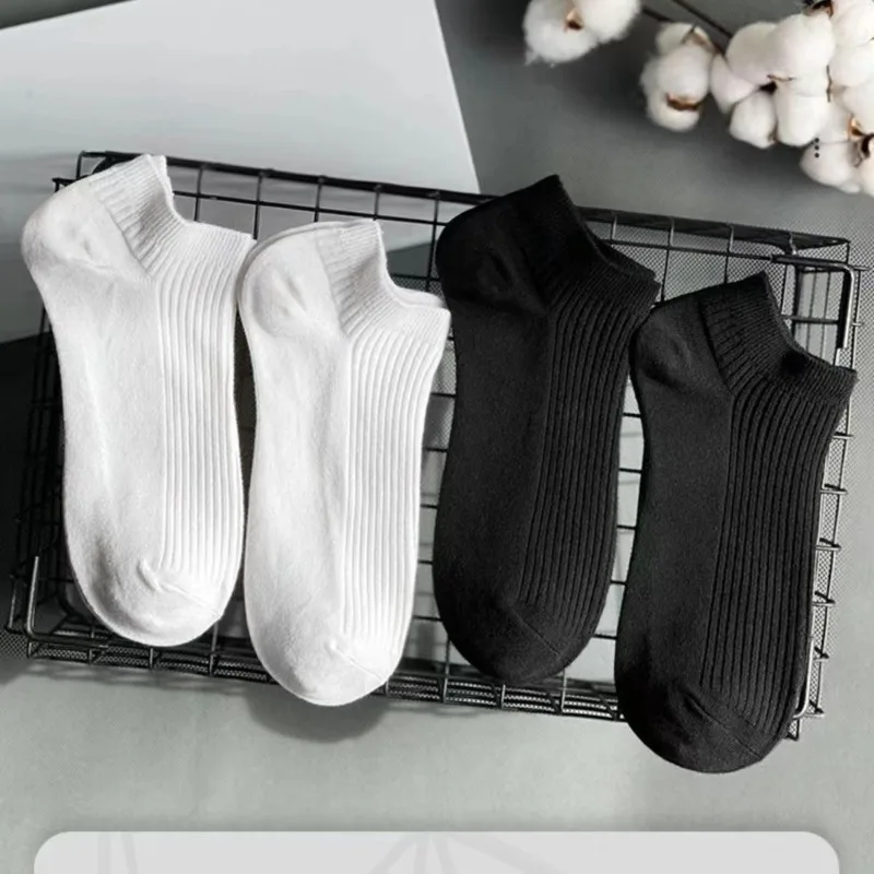 5 Pairs/Pack Ankle Socks Women Cotton Invisible Sweat-absorbing Girls Low Tube Boat Socks