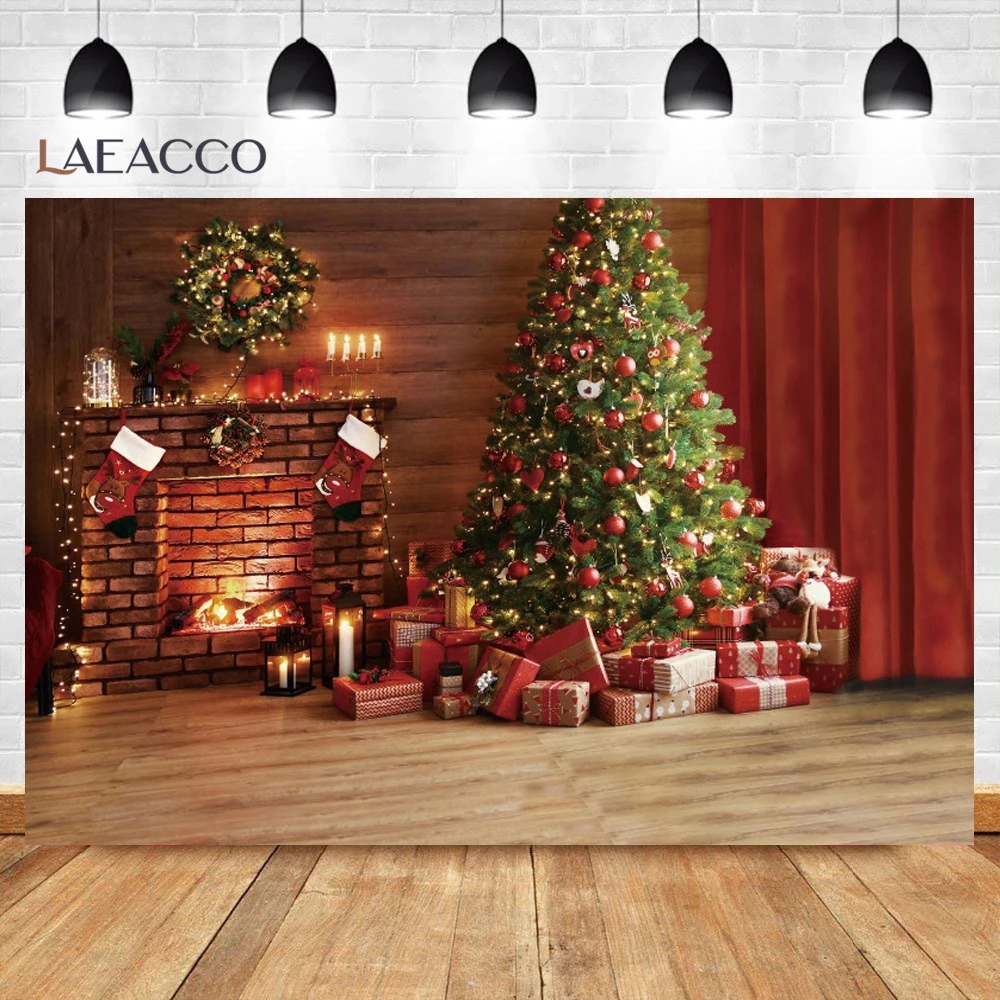 الشتاء عيد الميلاد خلفية للصور شجرة عيد الميلاد شيك جدار الثلوج الغابات الاطفال حفلة داخلي الأسرة صورة خلفيات الصور