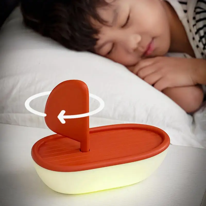 Night Light สําหรับทารกเนอสเซอรี่เรือรูปร่างเด็กโคมไฟน่ารัก Night Light เพลงห้องนั่งเล่นตกแต่งโคมไฟชายฝั่งที่มีสีสัน