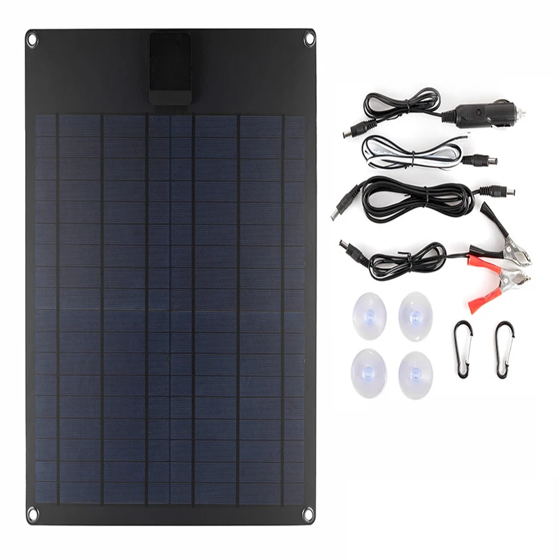 Pannello solare 15W/18W 12V/18V + cavo di ricarica caricabatteria portatile USB 5V 2A caricabatterie per celle solari per telefono cellulare esterno