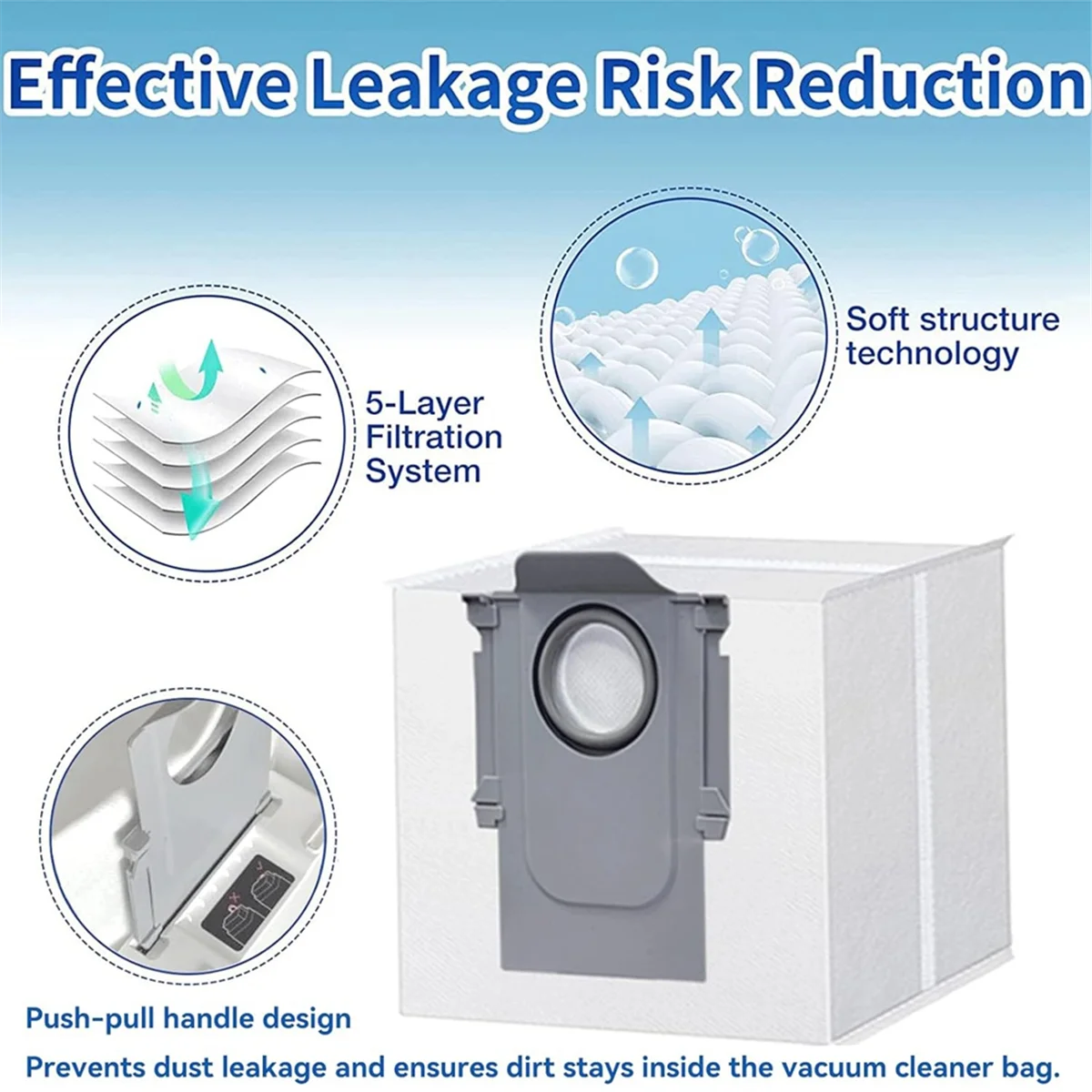 18 sacos de pó para roborock q5 q5 + q7 q7 + q7 max q7 max + s7 maxv ultra s8 + s8 pro ultra robô aspirador sacos