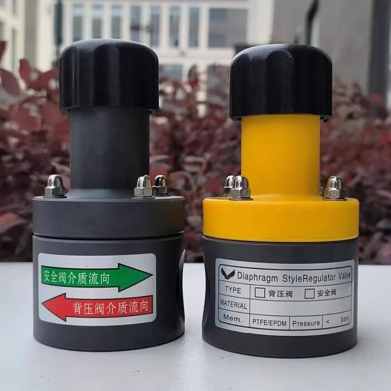 UPVC Back Pressure Safety Relief Valve 1/2"-2-1/2", Corrosion-Resistant Plastic One-Way Valve for Dosing Pumps