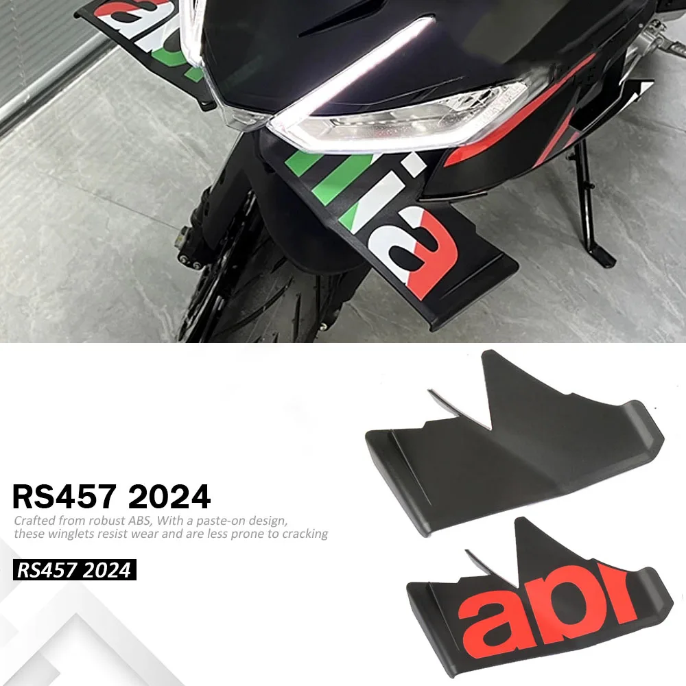 

2024 Motorcycle Accessories Parts Logo ABS Front Fairing Winglets Aerodynamic Guard Spoiler Kit For Aprilia RS 457 RS457 rs457