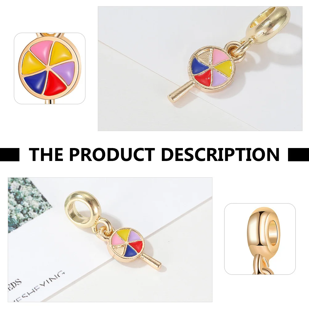 

10Pcs Colorful Lollipop Alloy Charms Bright Pendants DIY Jewelry Making Accessories for Unique Gifts Alloy Charm