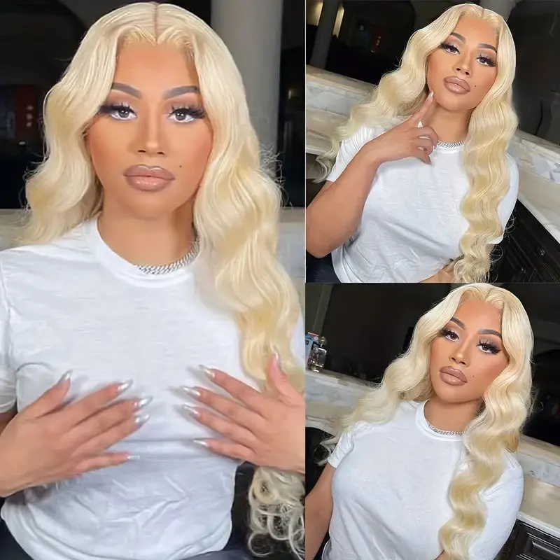 20 Inches 150 Density 613 Blonde 13X6 Frontal 13X4 HD Lace Wigs Blonde Human Hair Colored Waves PrePlucked Glue-Free Wig