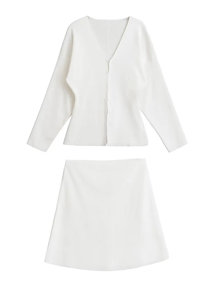 Elegante donna solido monopetto sottile minigonna abiti moda scollo a V maniche lunghe cappotto Hip avvolto gonne Chic Lady Outfits