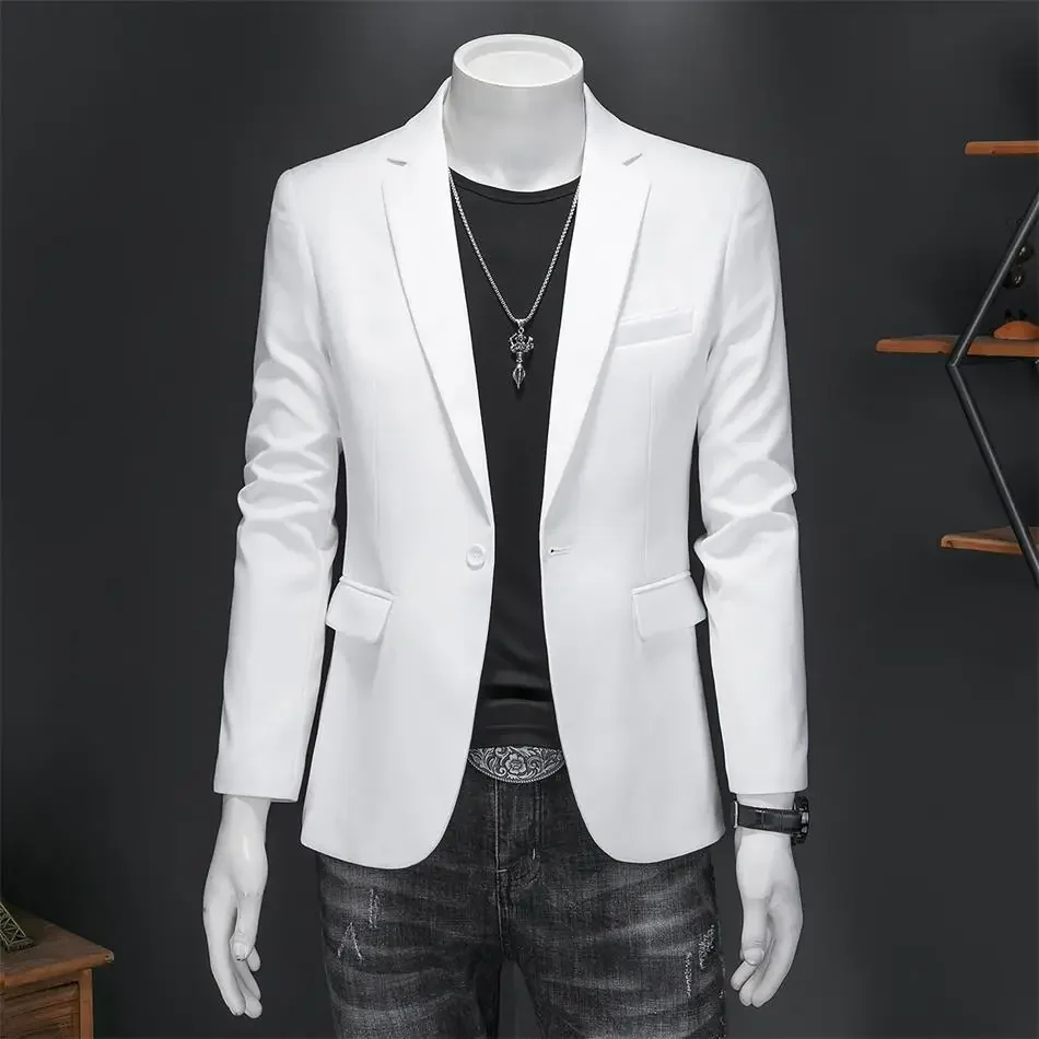 Chaqueta informal de negocios para hombre, Blazer de Color sólido, para novio, vestido de boda, traje, Tops, chaqueta, abrigo