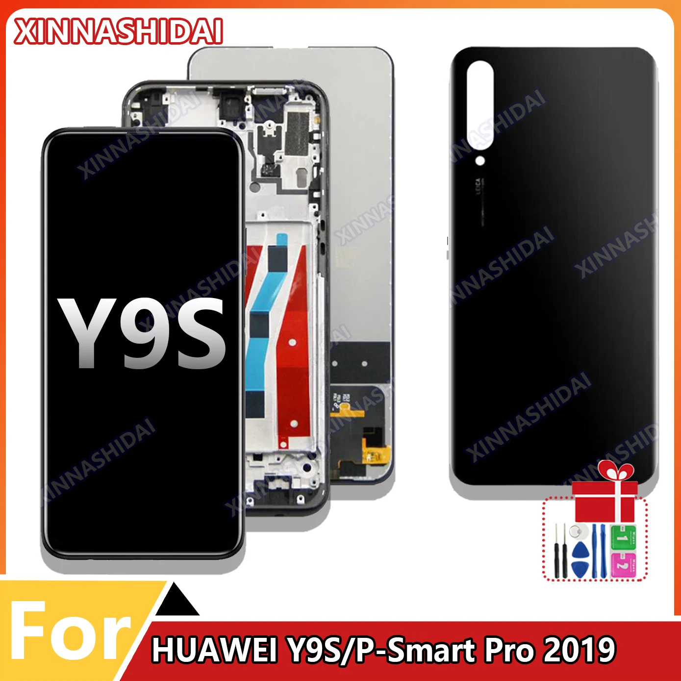 6.59'' New For Huawei Y9S Y9 s LCD Display Touch Screen Digitizer with frame DisplayFor Huawei P Smart Pro 2019 Display