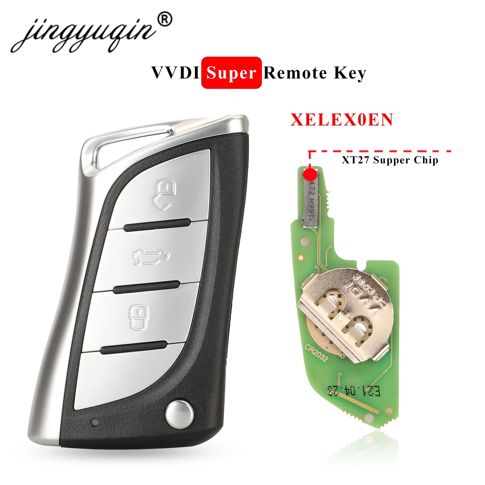 

jingyuqin New XELEX0EN VVDI Super Remote Key with XT27 XT27A66 Chip Work for VVDI2 /VVDI MINI Key Tool/VVDI Key Tool Max