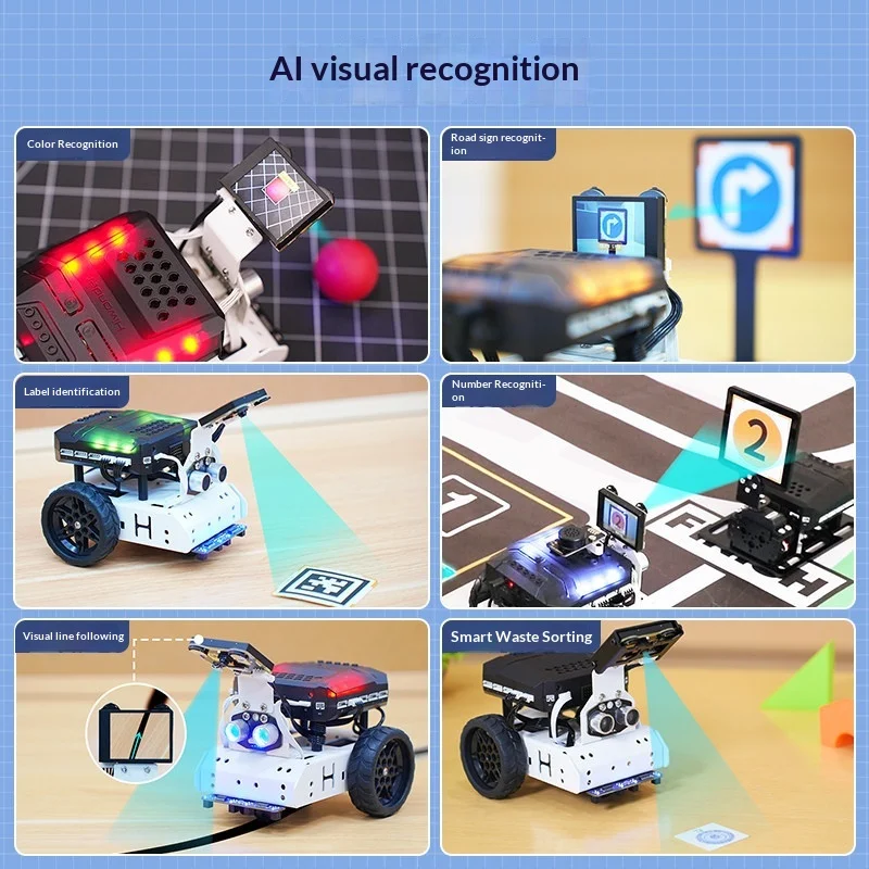 

Комплект для программирования робота-автомобиля AiNova AI с автономным управлением на Python и Scratch для детей, любителей технологий, STEM-образования, с функцией визуального распознавания