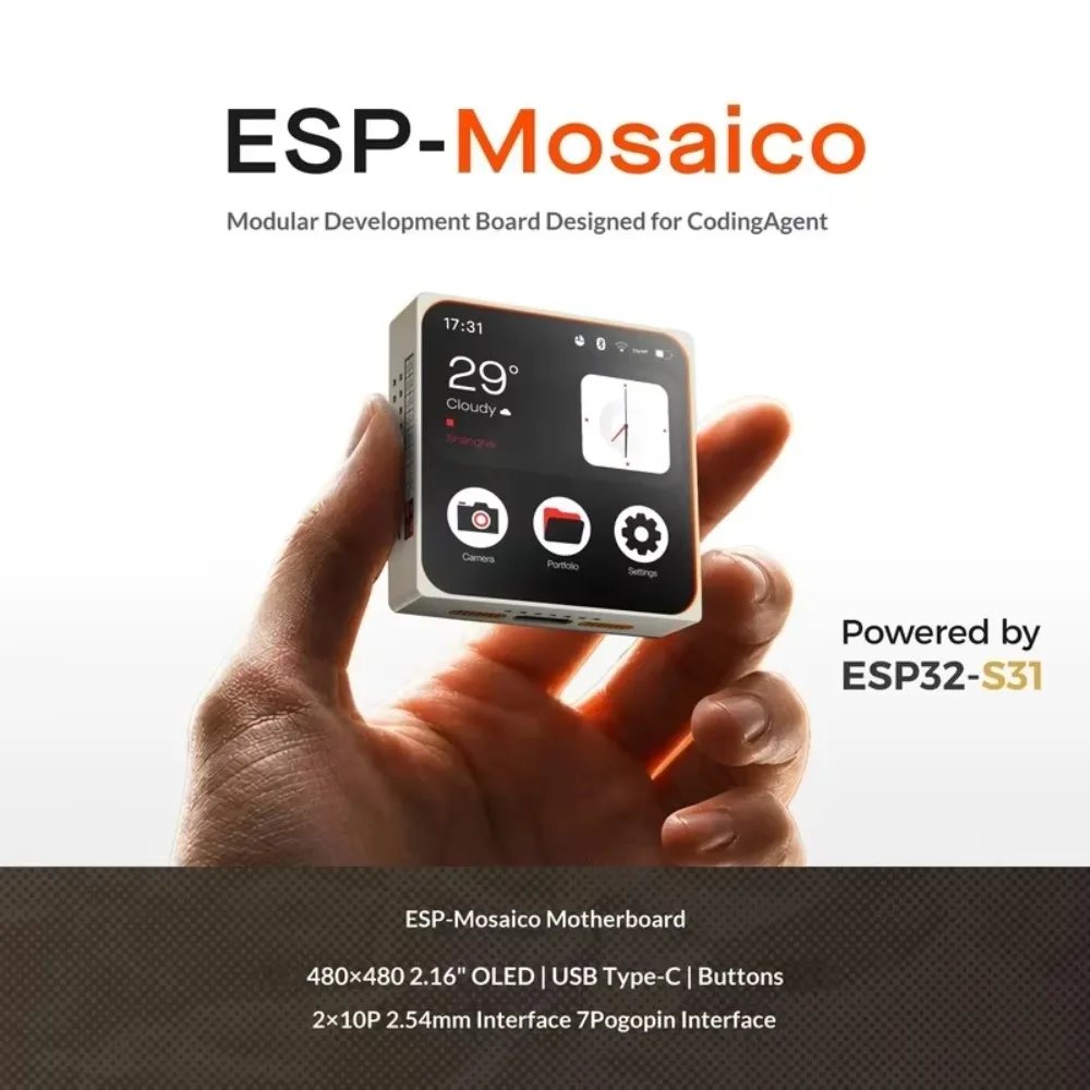 ESP-Mosaico ESP32-S31 Series Development Board AI Coding Smart Kit Low Power Camera Multifunctional Interaction Module for IoT