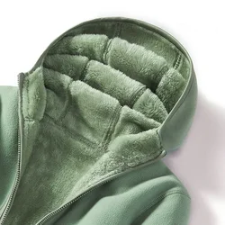 Sudaderas con capucha de lana Polar de doble cara con cremallera para hombre y mujer, ropa de calle de invierno, moda coreana japonesa Kawaii, sudaderas para senderismo Harajuku