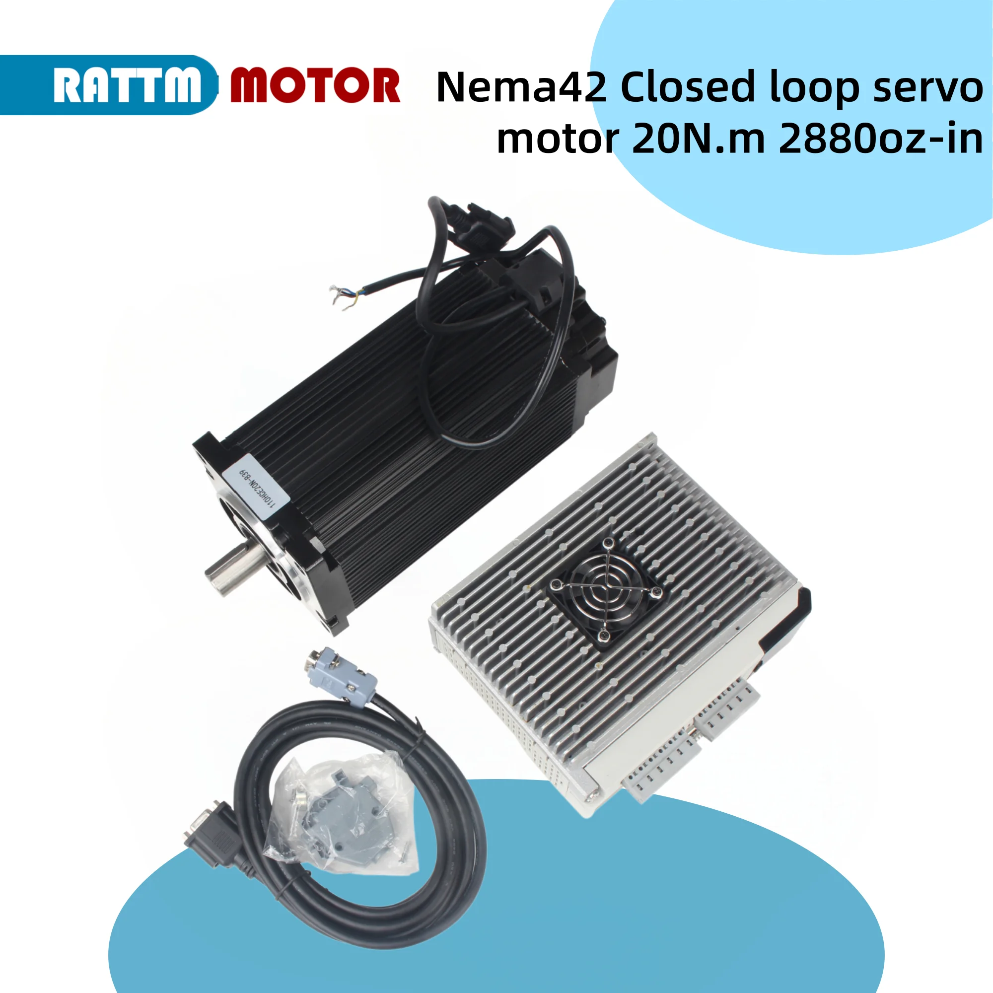 Nema 42 110HCE Closed loop servo motor 20N.m 2880oz-in stepper motor 110x110x221mm 3-Phase Hybrid stepper motor with Driver 4.2A