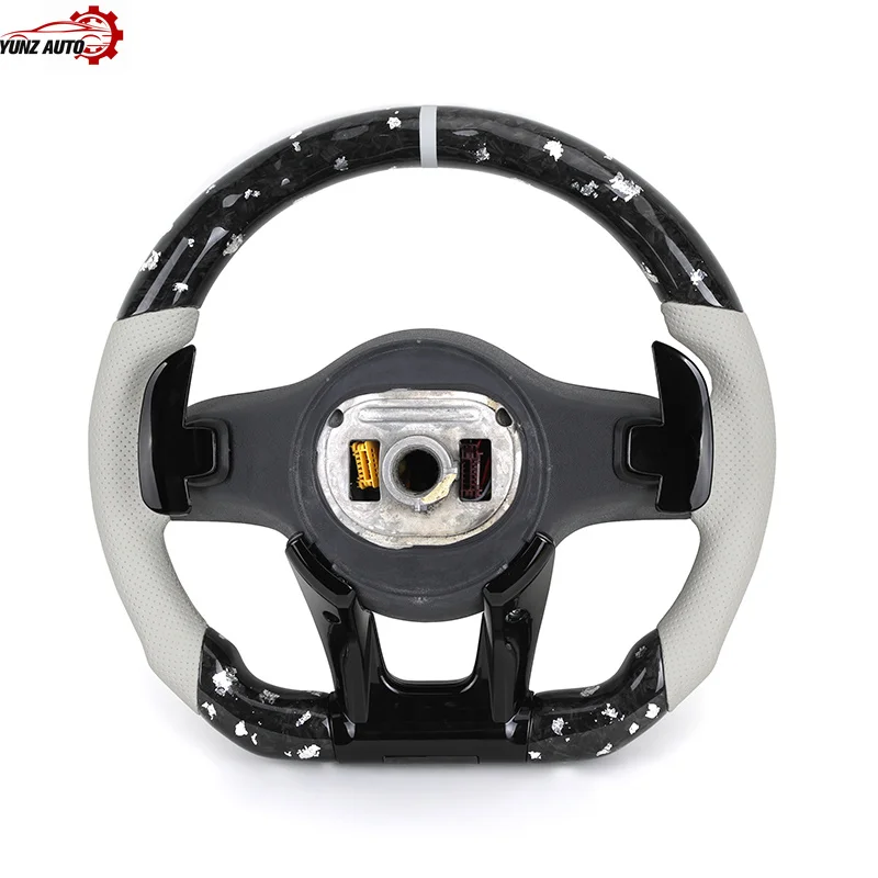 Nachrüst-Upgrade: Halb-Leder-Lenkrad aus geschmiedetem Carbon für W204 W205 W211 W213 W212 W222 EQA E550 AMG GT Modelle – Detail 4
