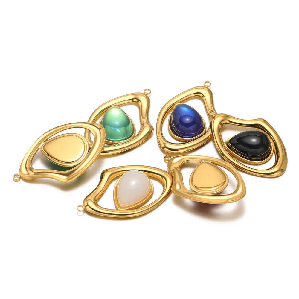 

4 шт., подвески из нержавеющей стали с драгоценными камнями, нерегулярные позолоченные подвески для самостоятельного изготовления модных ювелирных изделий, ожерелья, серьги, принадлежности