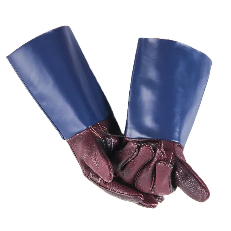 Soft Wear resistant Extended Leather Welding Protective Labor Gloves