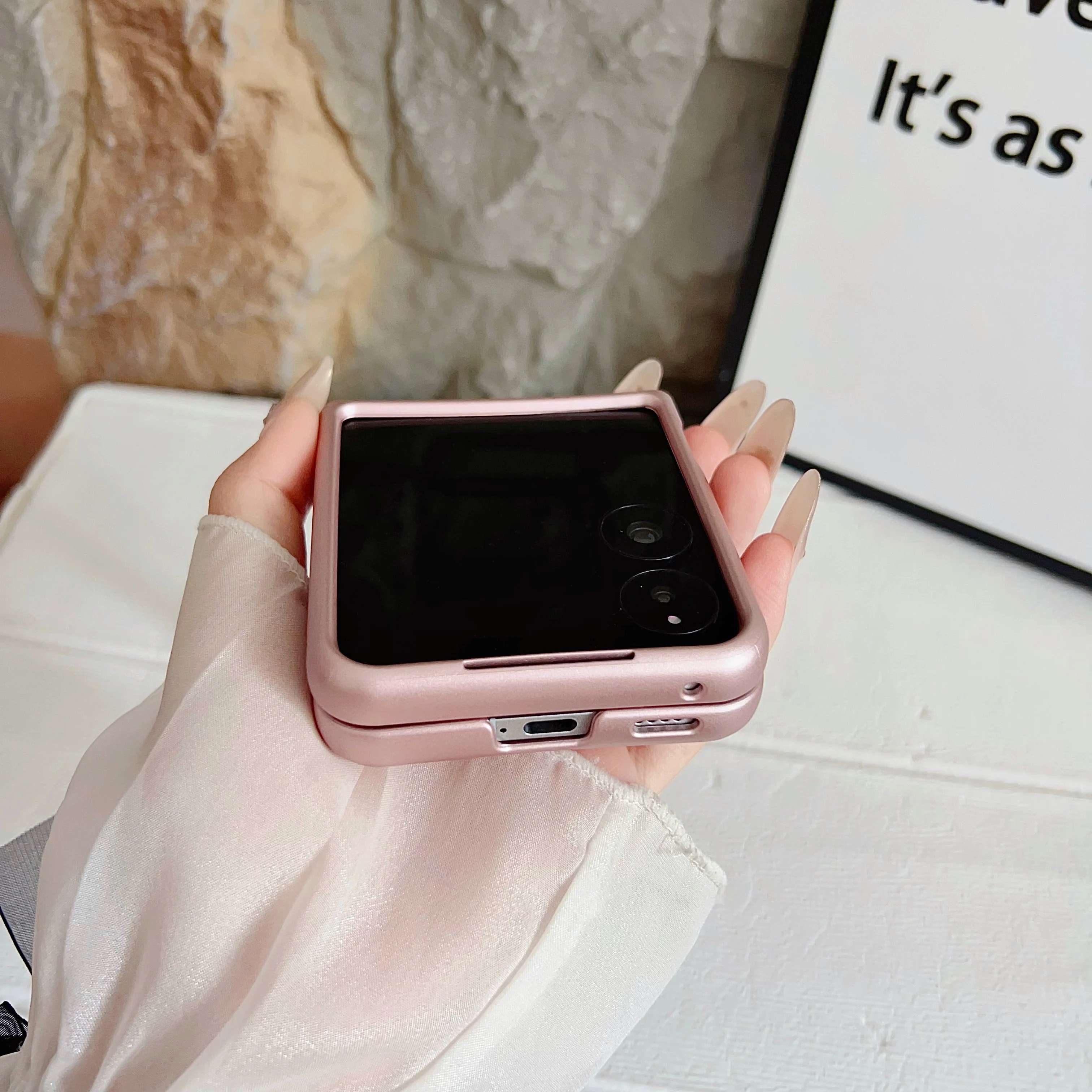 حافظة هاتف جلدية فاخرة بنمط الليتشي مناسبة لهاتف Xiaomi Mix flip، Mix flip2 مع غطاء إبزيم حبل اليد #4