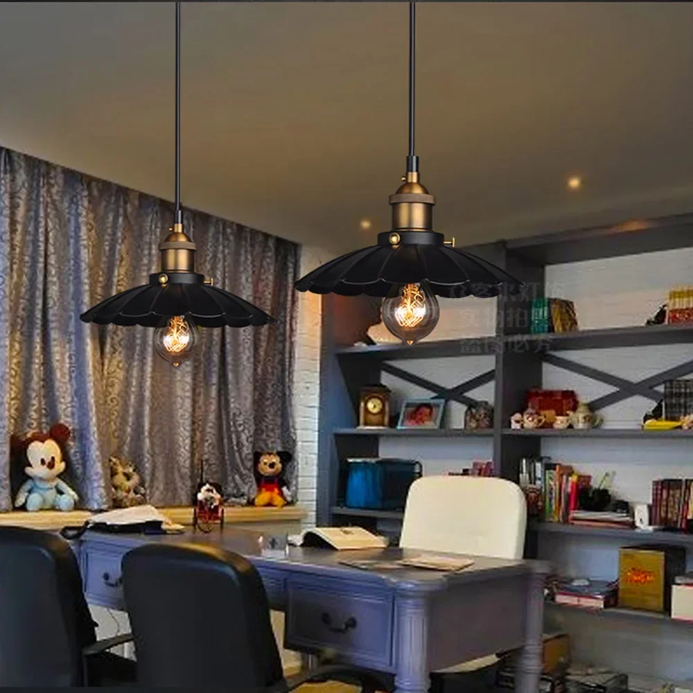 Modern Flower Pendant Lights Antique Lotus Shape DIY Lampshade Pendant Lamp LED Hanging Light Fixtures Luminarias E27