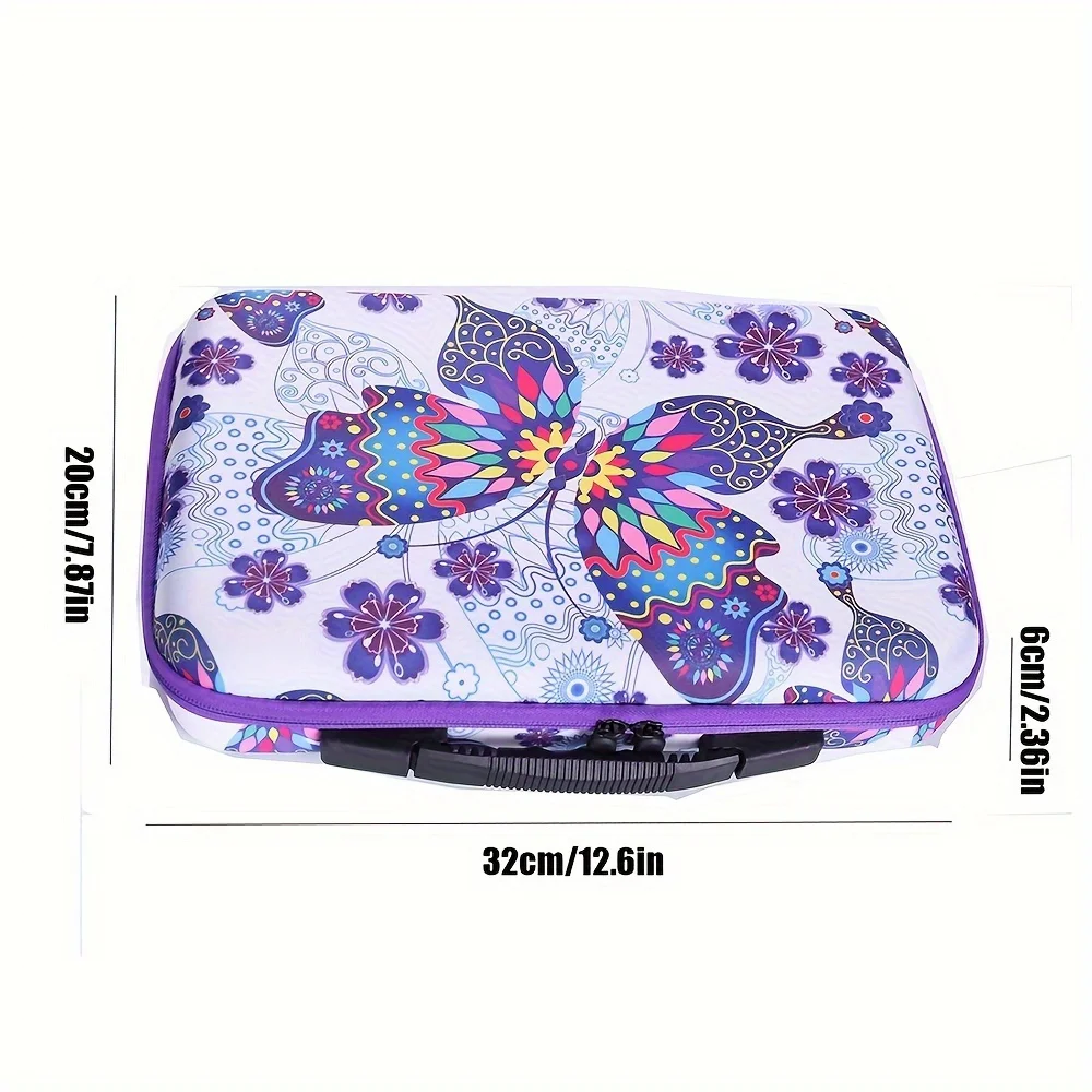 60 Slots 1 Set Butterfly Pattern Tote Bag for Diamond Arts, Crafts, Jewelry, Beads with Round Bottle Cosmetic Storage Container