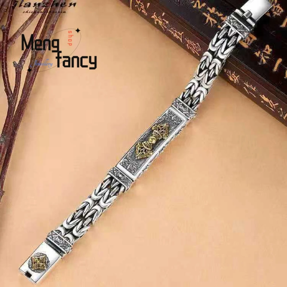 Vajra Trend Hip-Hop Style Auspicious Cloud Pattern Bracelet - Trendy Charms Luxury Young Exquisite High-End Popular Lucky Gift