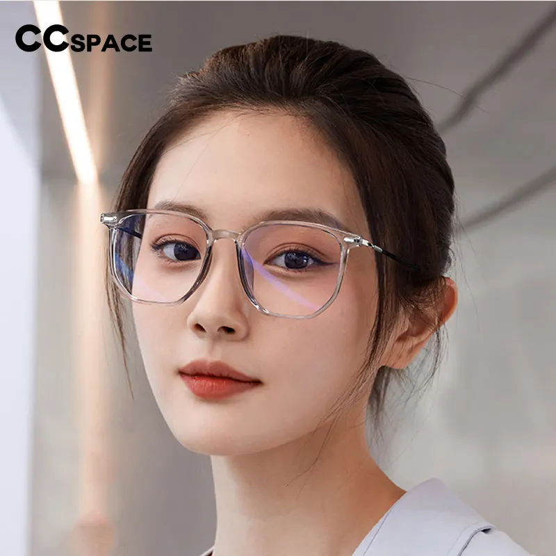 55433 Large Frame Transparent Finished Myopia Glasses Anti Blue Glasses Frames Women Optical Fashion Computer Eyeglasses