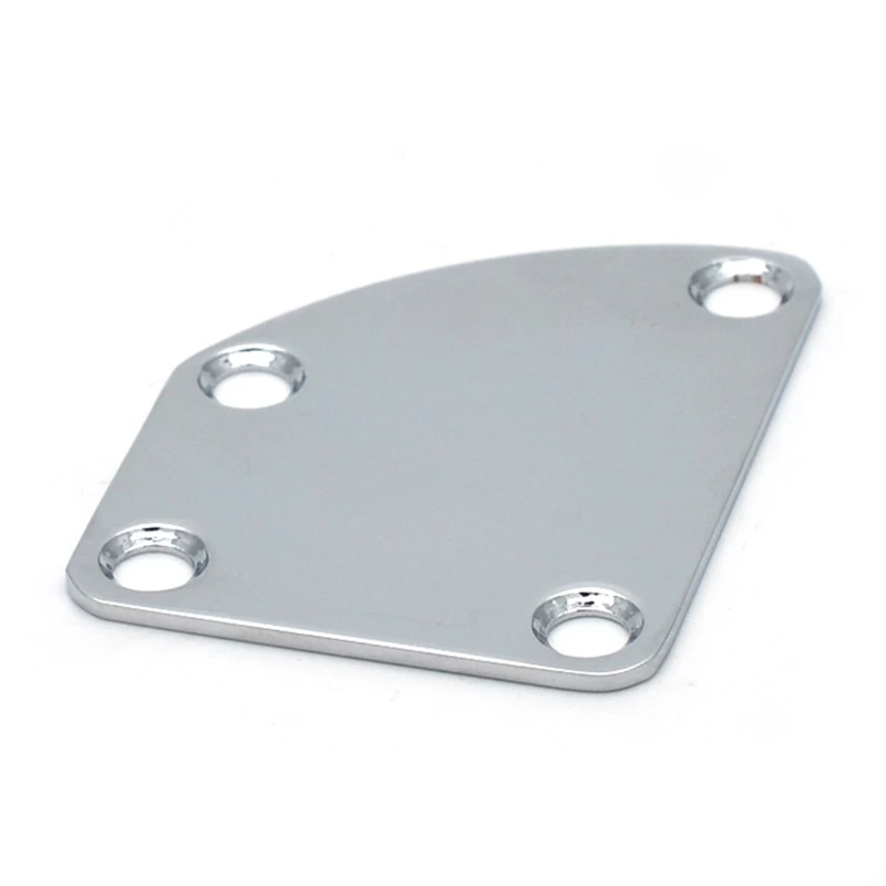 Electric Guitar Neck Plate Curved Cutaway Semi Round Asymmetry Neck Joint Metal Back Mounting Plate 4 Holes With Screws