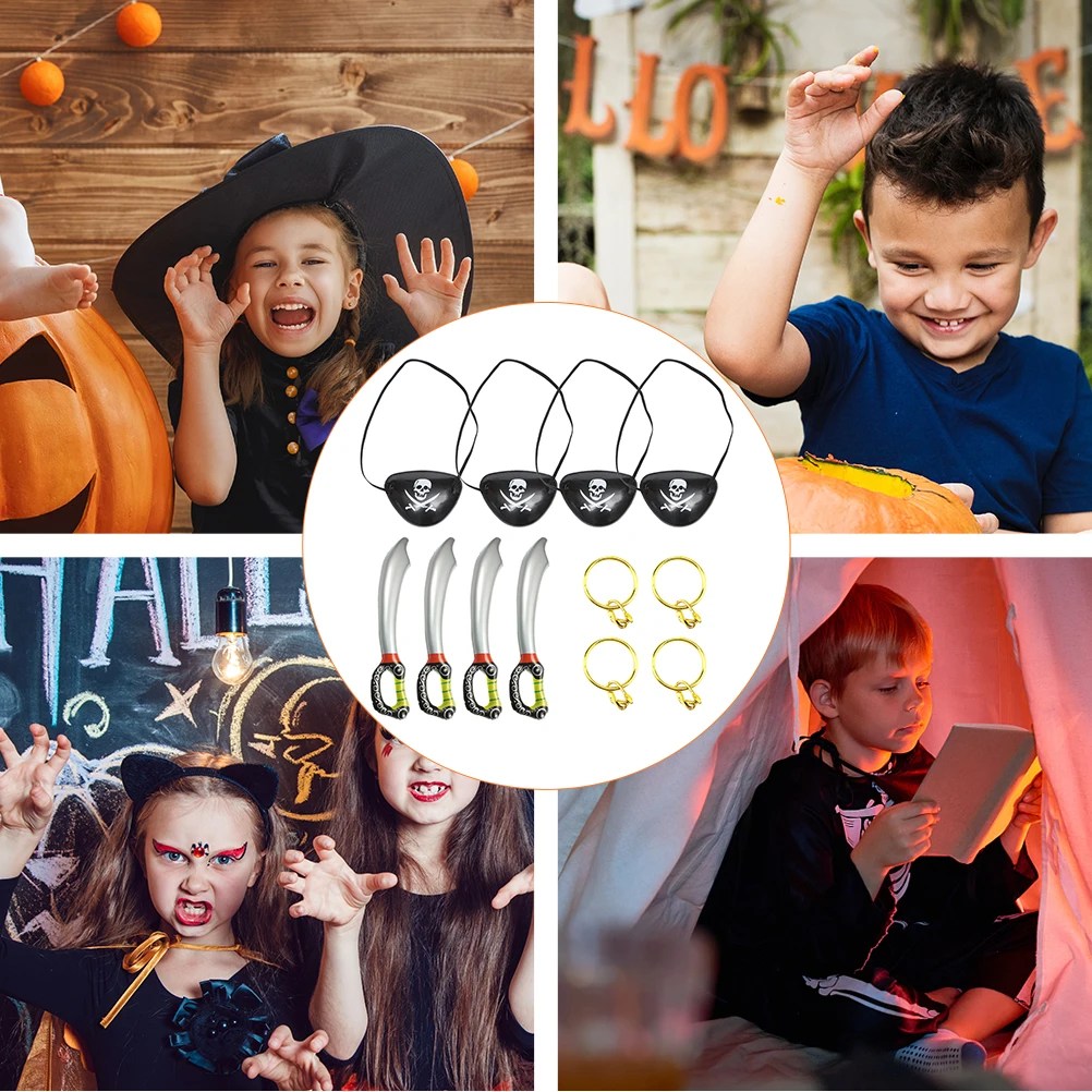 القراصنة اللباس البدلة هالوين كيت ملابس تأثيري سكين قابل للنفخ هو الأزياء البلاستيكية #5