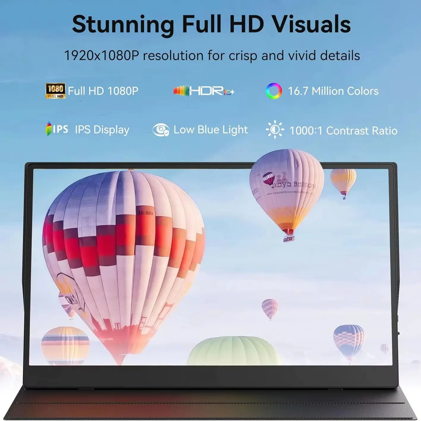 15.6 Inch Portable Monitor 1920*1080 FHD IPS 72%sRGB External Secondary Display for Laptop Phone Xbox PC Switch Game Console