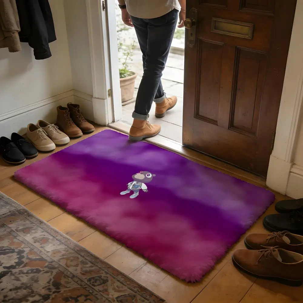 

Коврик для пола в стиле хип-хоп с изображением Канье Уэста, мягкий фланелевый впитывающий коврик, нескользящий ковер для дома, спальни, ванной комнаты