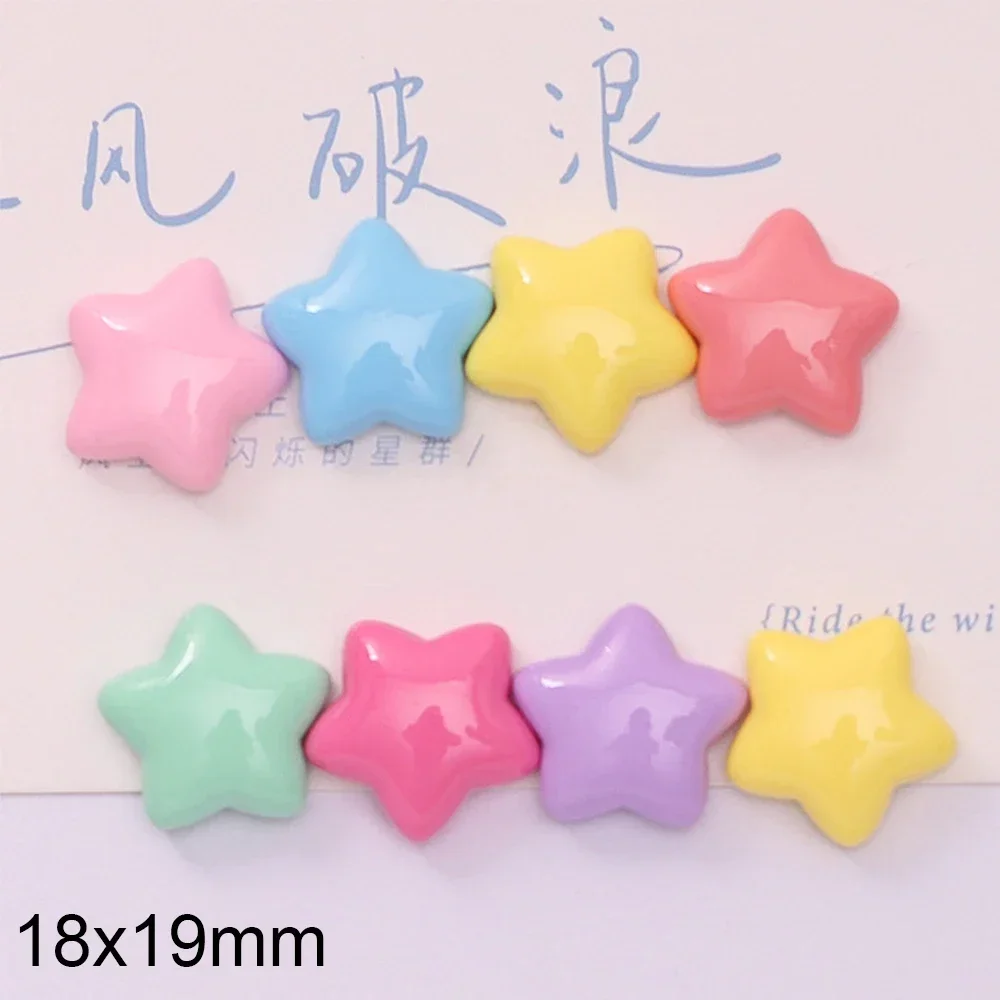 10PCS Shiny Cute Pentagram Series Resin Flat Back Cabochons For Hairpin Scrapbooking DIY Jewelry Craft Decoration Accessories